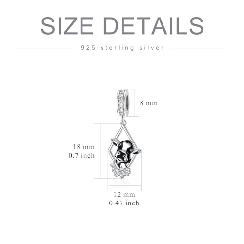 Abalorios de vaca en plata de ley 925 PROESS para pulseras 6