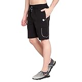 John Ally Men's Workout Exercise Shorts with Zipper Pocket, Elastic Waist Athletic Quick Dry Running Fitness & Lightweight.(Jet Black - XL)