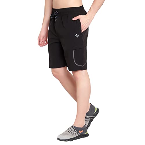 Image of John Ally Men's Workout Exercise Shorts with Zipper Pocket, Elastic Waist Athletic Quick Dry Running Fitness & Lightweight.