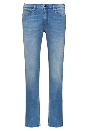 HUGO Jeans Homme : Coupe droite en denim bleu classique
