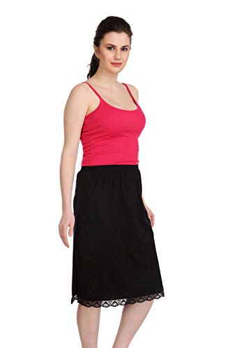 Image of Splash Cotton Rich Regular Skirt Slip for Women - Knee Length
