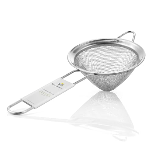 Comparison: Best Strainer For Juicing 3 Homestia 3.3" Fine Mesh Strainer for Kitchen, 304 Stainless Steel Cocktail Sieve Sifters For Food, Liquid Drink Strainers Cup for Tea, Rice, Oil, Noodles, Fruits, Vegetables (Silver)