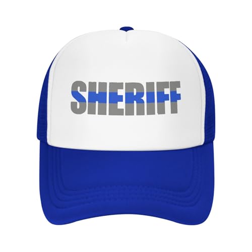 Sheriff Thin Blue Line Trucker Hat Snapback Mesh Baseball Cap Unisex2