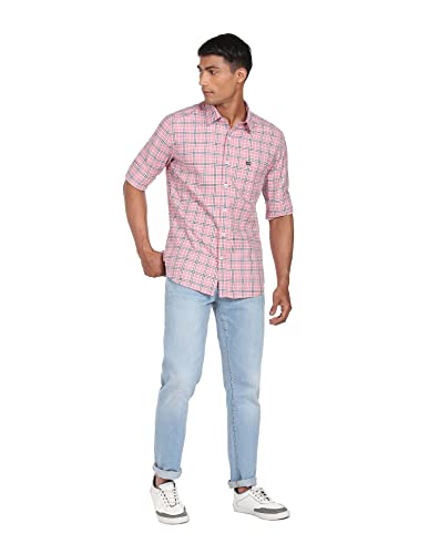 Image of Arrow Men's Cotton Plaid Slim Fit Shirt