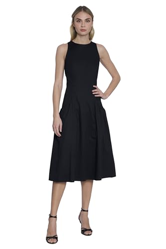 Image of Maggy London Women's Cotton Sleeveless Jewel Neck Dress for Women | Versatile Summer Dresses for Women