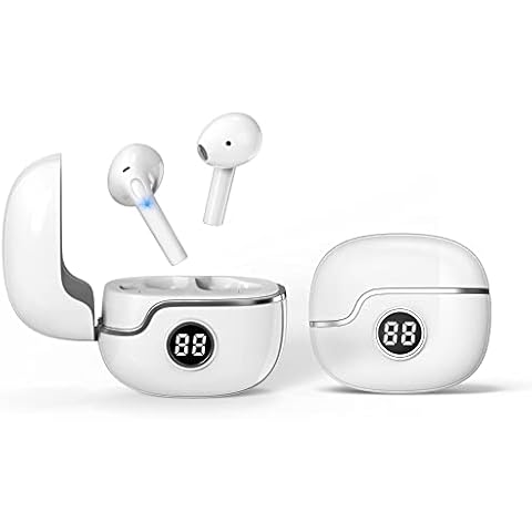 Bluetooth Headphones, In-Ear Headphones, Stereo Sound, Wireless Headphones, Bluetooth 5.0 Wireless Earbuds, 32 Hours Playtime, IPX5 Waterproof with Microphone for iPhone Cover