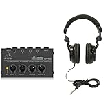 Behringer Microamp HA400 Ultra-Compact 4-Channel Stereo Headphone Amplifier,Silver & Tascam TH-02...