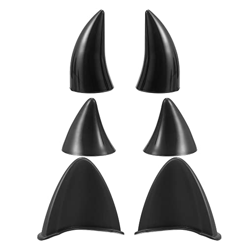 Casco de moto con orejas de gato negras X AUTOHAUX accesorio aerodinámico universal