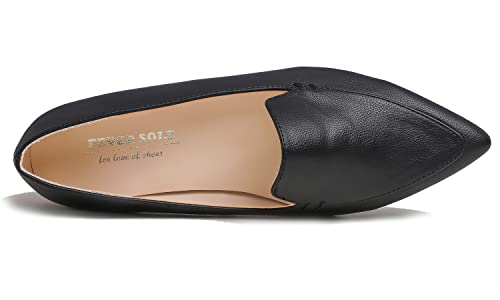 Image of FEVERSOLE Women's Loafer Flat Pointed Deco Low Heel Fashion Slip On Dress Driving Office Shoes