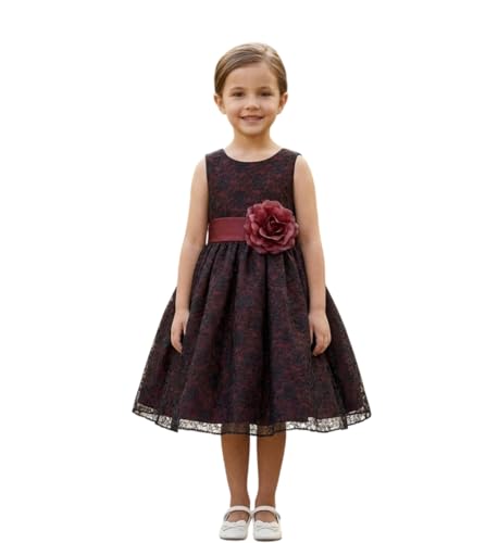 Image of Baby Girl's Poly Satin Flower Net Summer Knee Length Frock Kids Wear Birthday Dress