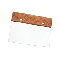 Stainless Steel Bench Scraper with Wooden Handle by Tezzorio, Dough Scraper and Cutter (1)