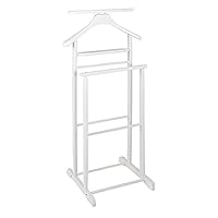 HAKU Möbel Men'S Valet White, Solid Wood - Size: W 47 cm X H 102 cm X D 36 cm, Style: Traditional