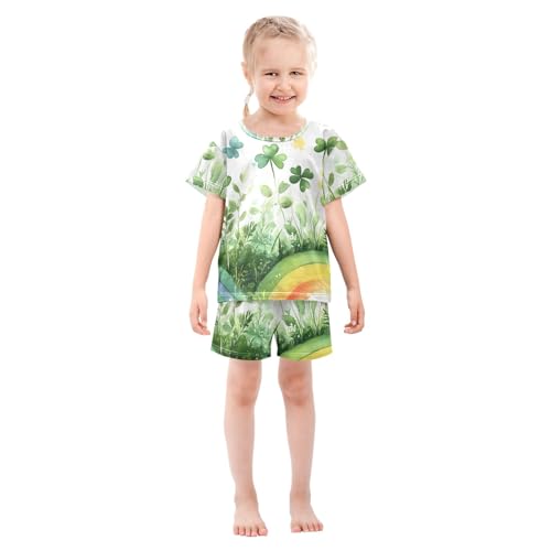 Summer Pajama Set Rainbow Clover, Short Sleeve Sleepwear Nightwear3