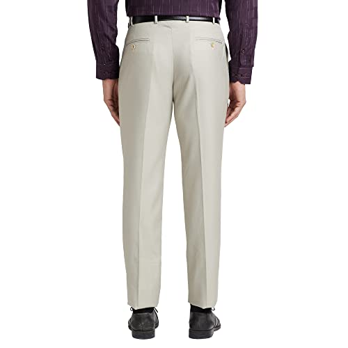 Image of Park Avenue Men's Polyester Blend Dobby Pattern Smart Fit Flat Front Formal Trouser