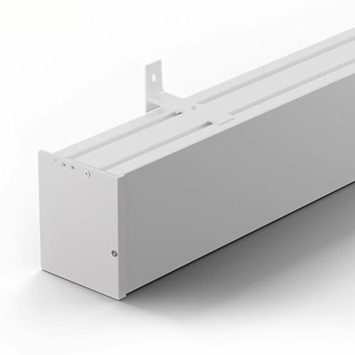 Cette élégante Tringle à Rideaux en Aluminium pour Plafond/Mur - 2,4 m, 3 m, 3,6 m, 4,5 m avec connecteurs - Cache-Rideaux élégant pour la décoration intérieure (Blanc 4 m)