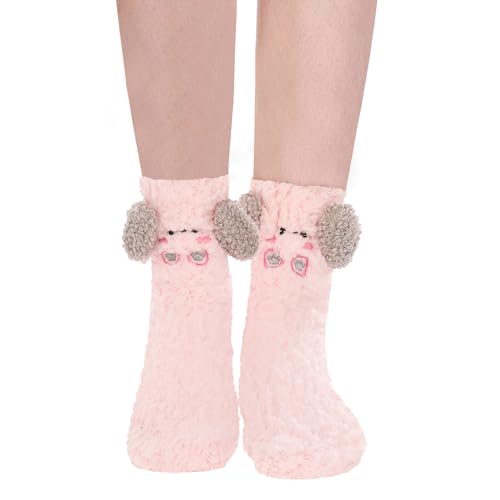 Image of Benefeet Sox Funny Animal Fuzzy Socks for Women Girls - Cute Fluffy Slippers, Cozy Warm Winter Plush Sleeping Socks