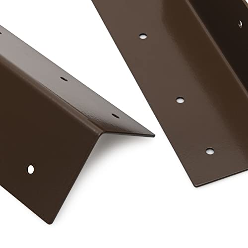 Koawave 9" Garden Bed Corner Brackets - Set Of 4 Brown Powder-Coated Steel Brackets - Complete With Plant Tags And Frog Plant Tie #TOP2