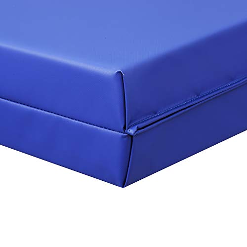 ZENOVA Folding Gymnastics Mat Super Thick Cushion PVC Leather Landing Mat 3'x6'x4'' for Team Sports Tumbling Workout Exercise