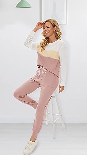 Image of Fengbay Two Piece Outfits for women Long Sleeve Crewneck Pullover Tops And Pants Sweatsuits Lounge Set with Pockets 2026