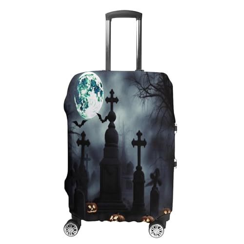 Housse de bagage gothique Halloween blanche en polyester élastique taille M