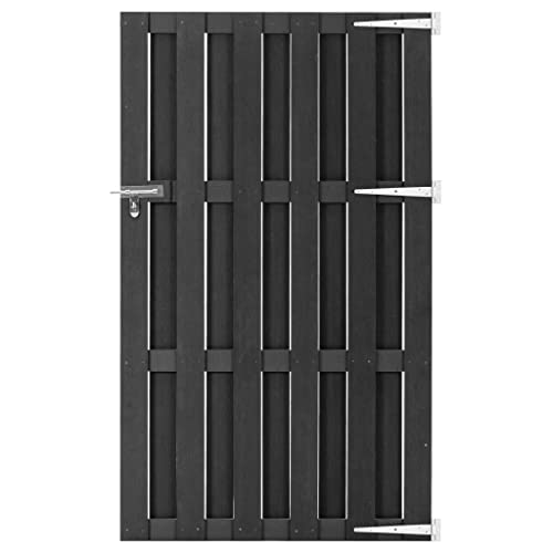 vidaXL Portillon Portail de Jardin Porte de Patio Portillon de Terrasse Portail de Patio Porte d'Extérieur Durable WPC 100x170 cm Gris