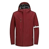 33,000ft Herren Skijacke Wasserdichte Winddichte Warme Outdoorjacke Winterjacke Funktionsjacke Atmungsaktive Snowboardjacke Softshell Jacke mit Kapuze, Rot L