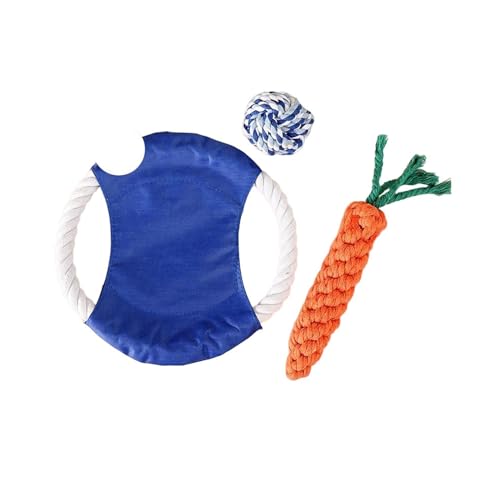 犬 おもちゃ ロープおもちゃ 綿ロープ コットン 3個セット 小型犬 中型犬 ぬいぐるみ フリスビー かわいい 噛むおもちゃ 頑丈 ペット用 ストレス解消 運動不足解消 歯磨き 清潔 耐久性 フリスビーセット