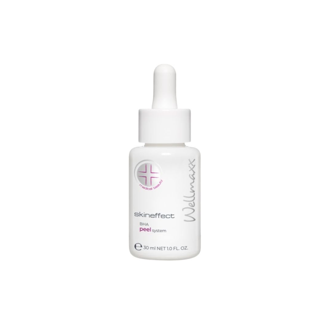 WELLMAXX® skineffect BHA Peeling, Sanftes Peeling + Salicylsäure, porentiefe Reinigung, strahlende Haut, sanfte Zellerneuerung, alle Hauttypen, mild, parfümfrei, Pipette,30 ml