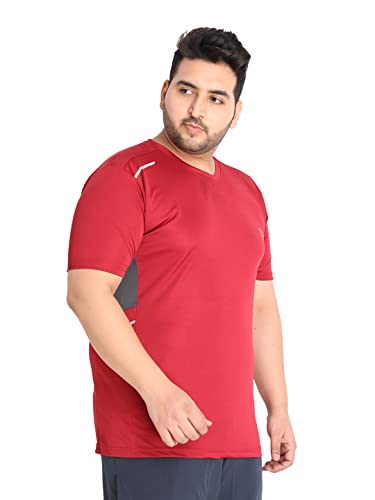 Image of CHKOKKO Men's Polyester Regular Fit Solid Sports T-Shirt