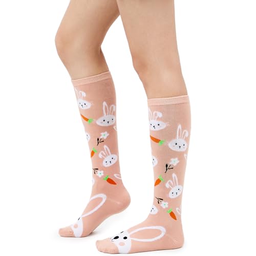 Image of American Trends Women's Knee High Socks, Novelty Holiday Printed Tall Tube Socks, Casual & Party Athletic Sports Stockings