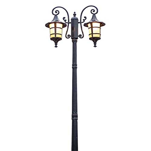 Victoria High - Lámpara de calle para exteriores, impermeable, IP56, 2,35 m, estilo vintage, para patio y GarLight, aluminio y bronce, E27, ideal para garaje, pasillos, uso residencial