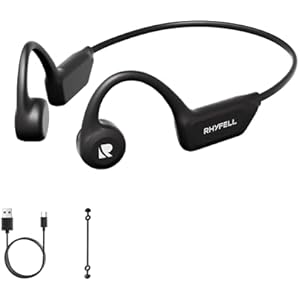 Bone Conduction Headphones, Bluetooth 6.0 Sport Headphones, 8h Battery Life, 28g Lightweight,Type-C, Suitable for Running, Cycling and Fitness, Black