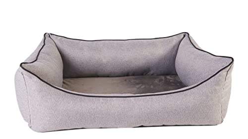 Lebon - Hundebett Noah Plus Grau - 3 Größen und 3 Farben- Orthopädisch und bis 90 Grad waschbar - Bester Liegekomfort - Hochwertig und Made IN EU (Grau, M)