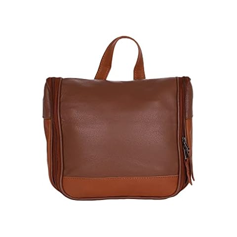 NORDBURY® Leather Hanging Toiletry Bag Shaving Kit Cosmetics Bag Travel Dopp Kit Grooming Travel Case Wash Bag Cover