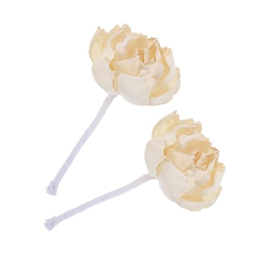 Image of MOBUTOFU Flower Reed Diffuser Sticks with Artificial Peony and Cotton Wick, 2Pcs Set for Living Room and Bedroom Aromatherapy