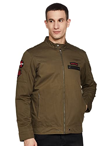 Image of Spykar Men's Polyester Standard Length A-Line Coat