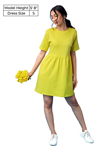Image of The Souled Store Tie-dye: Colourful Ombre Womens and Girls Solid Cotton Oversized T-Shirt Dresses Multi-Colored