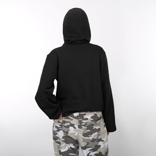 Girl'S Balaclava Hoodie Oversized Half Zipper Hooded Kids Sweatshirt Wind Resistant Athletic Hoodies With Face Mask4