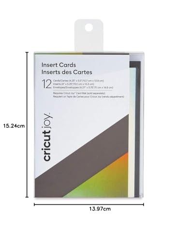 Image of Cricut Joy Insert Cards - DIY Greeting Card for Baby Shower, Birthday, and Wedding - Holographic Gray /Silver, 12 ct