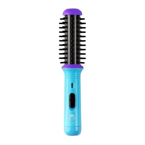 CALISTA GoGo Mini Heated Round Brush | Curl, Touch-Up, De-Frizz, Smooth, and Style Hair with Mini 7” Styling Tool | Heats to 365°F | Perfect Travel Tool | Dual Voltage (Berry Burst) Cover