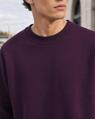 Image of Nobero Sweatshirts for Man Stylish | 280 GSM Rich Cotton Fleece Solid Regular Fit Full Sleeve Sweatshirt for Men | Stylish Casual Wear Winter Crew Neck Sweatshirt for Men