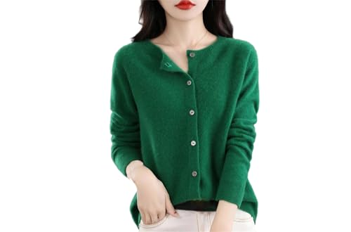 Cárdigan de cuello redondo para mujer, suéter de manga larga con botones frontales, suéter de ajuste holgado, En8, XL