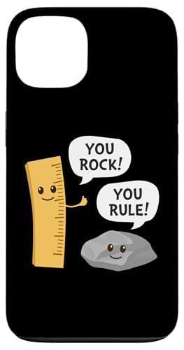 You Rock You Rule 面白い かわいい カワイイ ロックと定規 しゃれ スマホケース iPhone 13 用