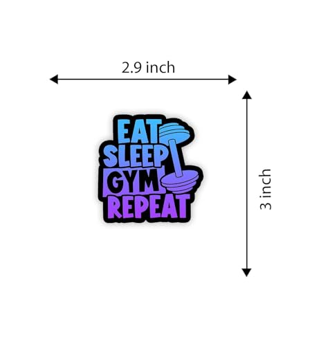Image of Funny Fridge Magnet for Refrigerator Door Magnet Stickers | Gift | Decorative Items for Kitchen & Home Decor Magnet Sticker (Eat Sleep Gym Repeat)