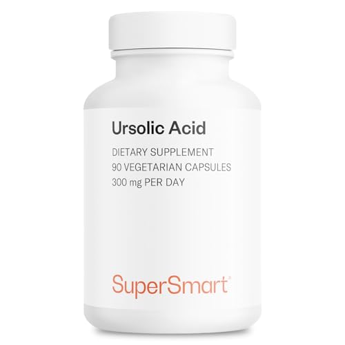 Supersmart - Ursolic Acid 300mg per Day (Well-Tolerated) - Rosemary Leaf Extract Supplement | Non-GMO & Gluten Free - 90 Vegetarian Capsules