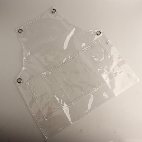 Delantal de cocina transparente antimanchas con diseño cruzado que evita el dolor de cuello 5