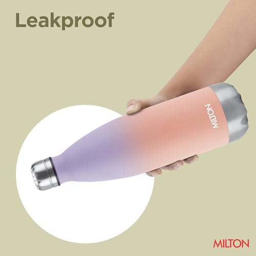 Milton Dewie Duo 1000 Thermosteel Water Bottle, 1000 ml, Peach Purple - Image 6