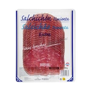 Salchichón extra pimienta Hacendado finas lonchas Paquete 100 g Pack 2