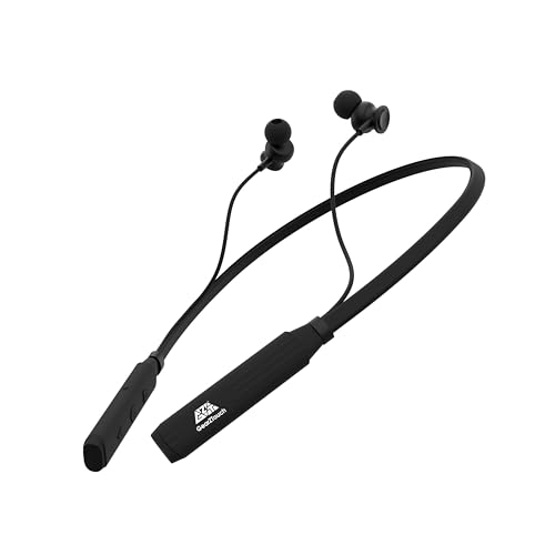 Image of B'O'O'M Bluetooth Neckband Earphones with 35H Playtime, BT 5.3, Passive Noise Cancellation, HD Mic, IPX5 Sweatproof- Black