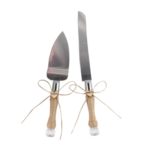Garneck Stainless Steel Cake Knife Spatula Set Set of 2 Wedding Cake Cutters Shovel for Celebrations